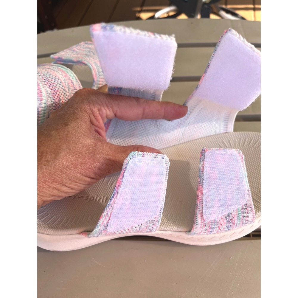 Easy Spirit Women Pink Blue Space Dye Knit Adjustable Slide Sandals Size 6M - Picture 6 of 10